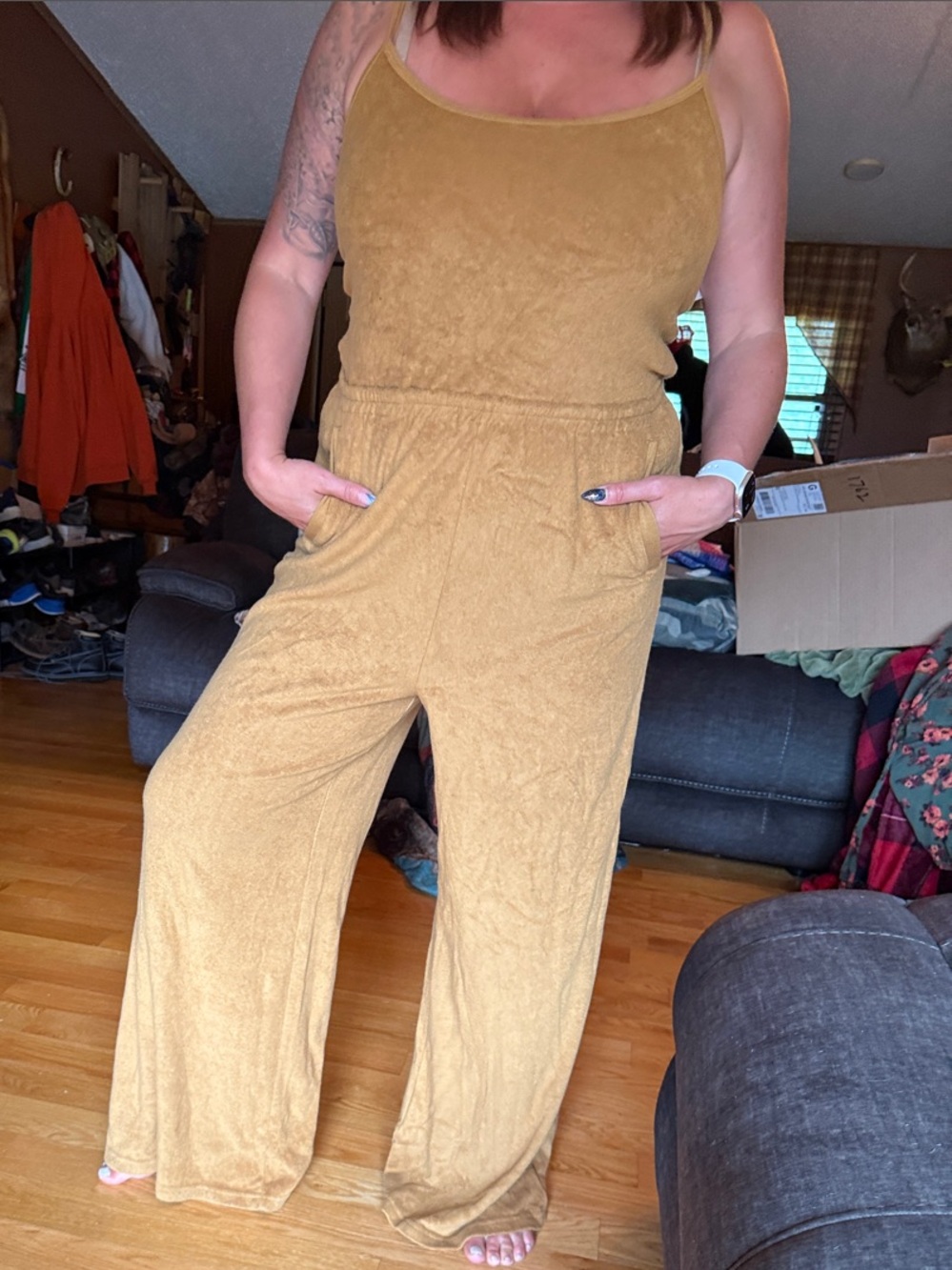 NWT Offline- Women's Mustard  Wide-Leg Jumpsuit